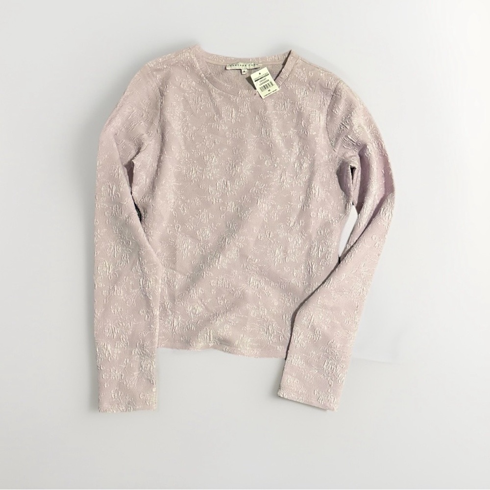 Endless Rose Lavender Textured Long Sleeve Top NWT